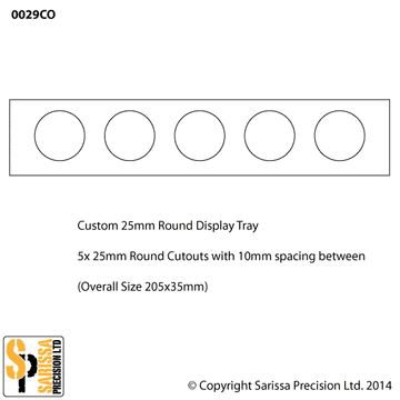 Custom Tray 5x1 25mm round