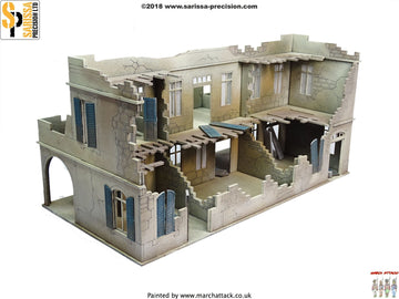 Destroyed Two-Storey Souk Building - 28mm