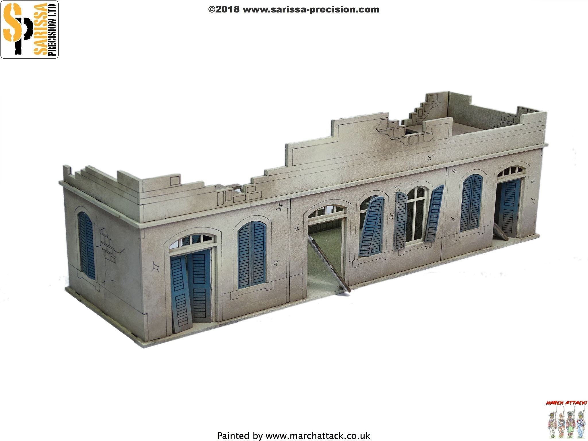 Destroyed Single-Storey Large Building - 28mm