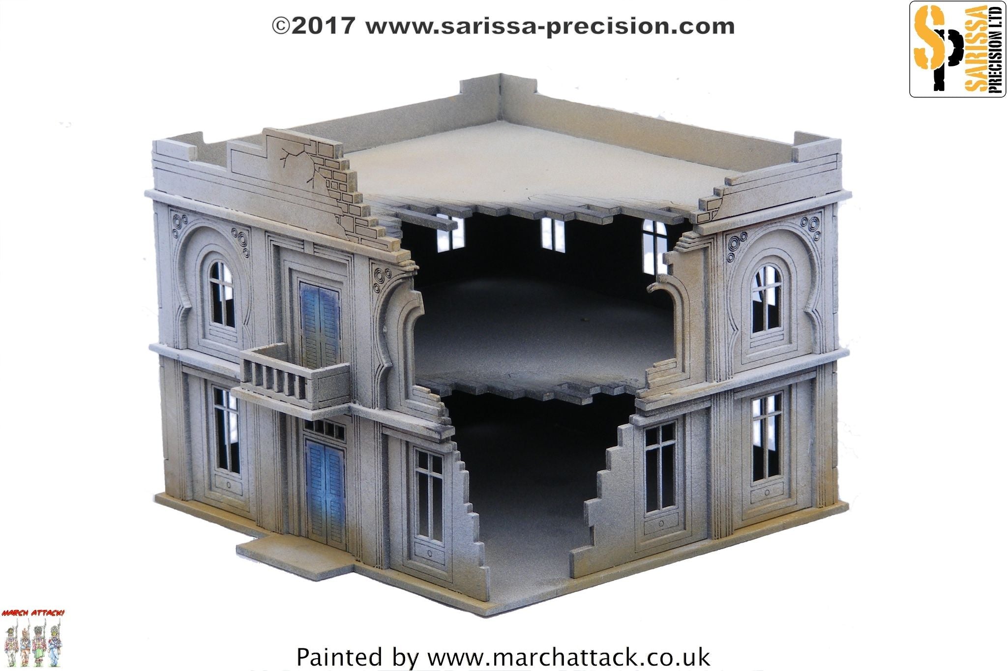 Destroyed Administration Building / Hotel - 15mm