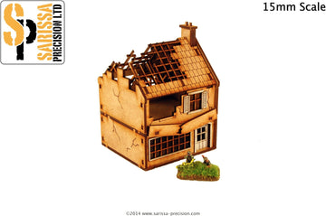 Destroyed Small Shop - 15mm