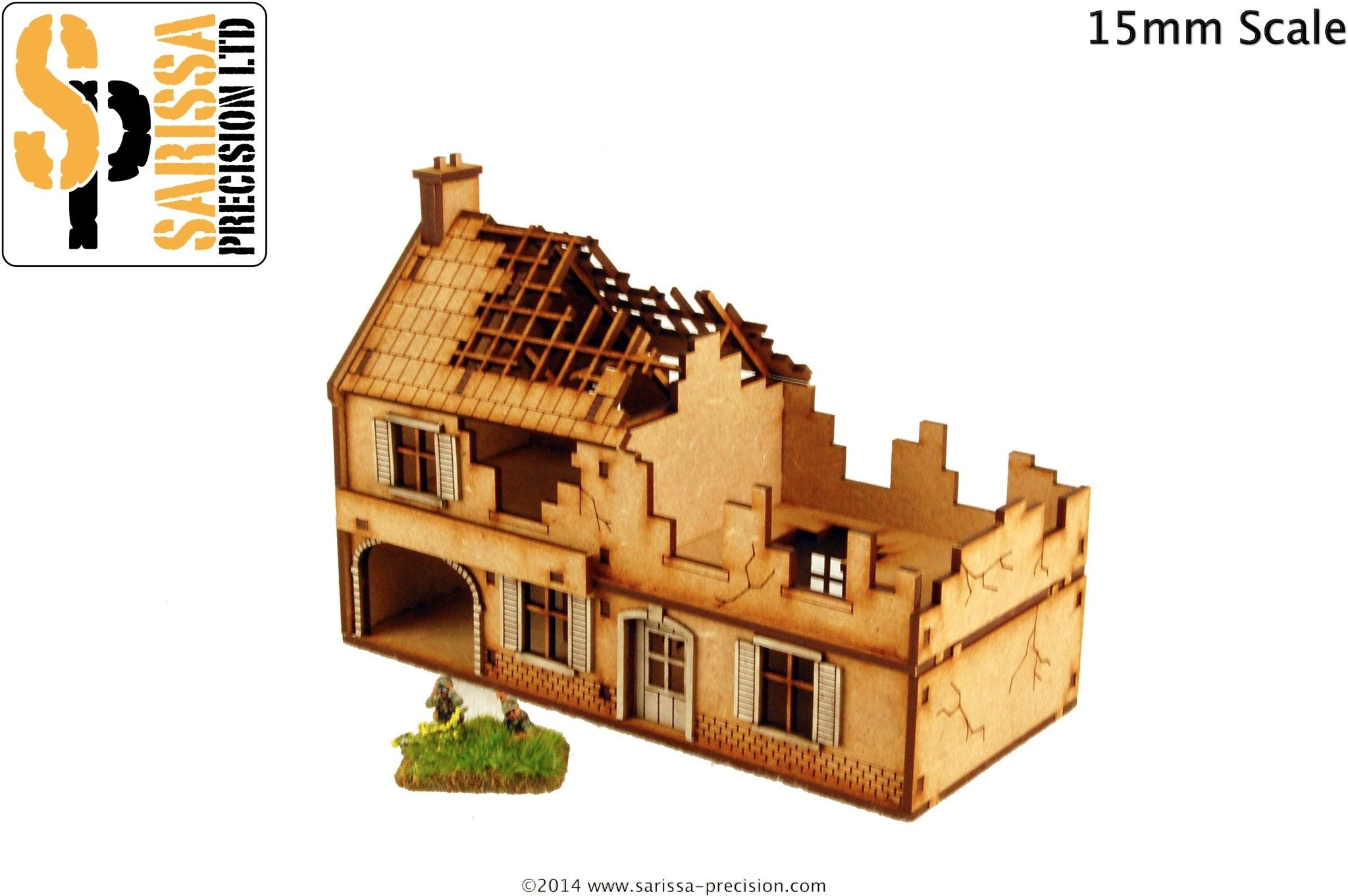 Destroyed Large Farmhouse - 15mm