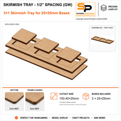 25×25mm Skirmish Tray - 1/2