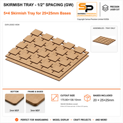 25×25mm Skirmish Tray - 1/2