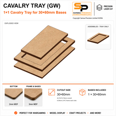 30×60mm Cavalry Tray (GW) – 1×1 – 1 base / 3mm MDF