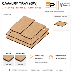30×60mm Cavalry Tray (GW) – 2×1 – 2 bases / 2mm MDF