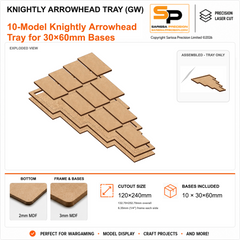 Knightly 10 Arrowhead Tray for 30×60mm Bases (GW) – 3mm MDF