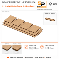 40×60mm Cavalry Skirmish Tray - 1/2