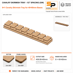 40×60mm Cavalry Skirmish Tray - 1/2