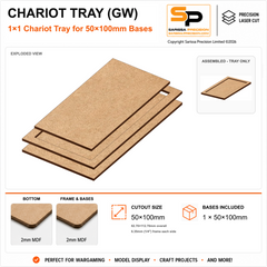 50×100mm Chariot Tray (GW) – 1×1 – 1 base / 2mm MDF