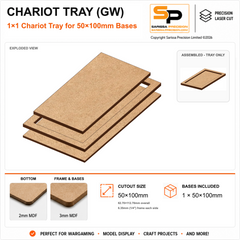 50×100mm Chariot Tray (GW) – 1×1 – 1 base / 3mm MDF