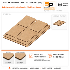 50×75mm Cavalry Skirmish Tray - 1/2