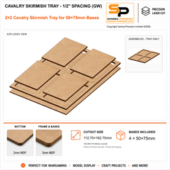 50×75mm Cavalry Skirmish Tray - 1/2