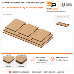 50×75mm Cavalry Skirmish Tray - 1/2