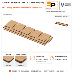 50×75mm Cavalry Skirmish Tray - 1/2