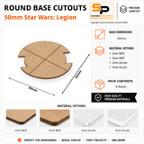 50mm Round Base Pack with Cutouts (x 8)