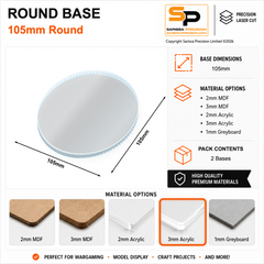 Round Bases – 105mm (×2) / 3mm Clear Acrylic