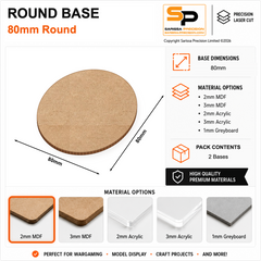 Round Bases – 80mm (×2) / 2mm MDF