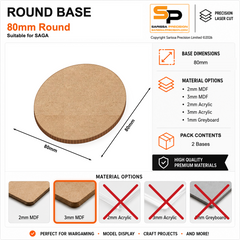 80mm Elephant / Monster Base (SAG) – 3mm MDF
