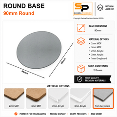 Round Bases – 90mm (×2) / 1mm Greyboard