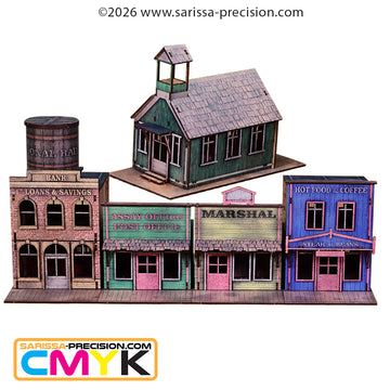 Old West - Law, Loans & Lies Scenery Set (28mm)