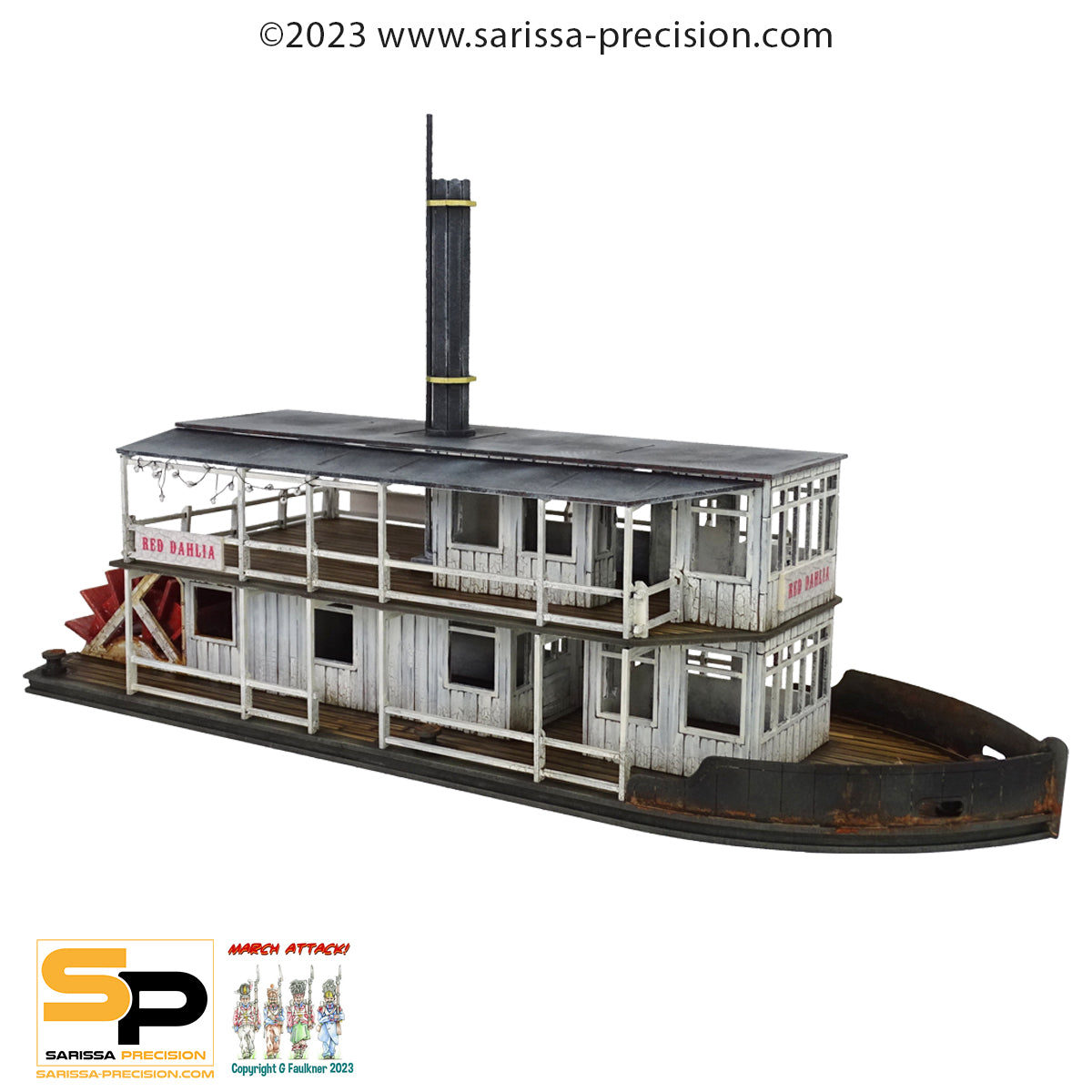 Colonial Paddle Steamer with wood planking