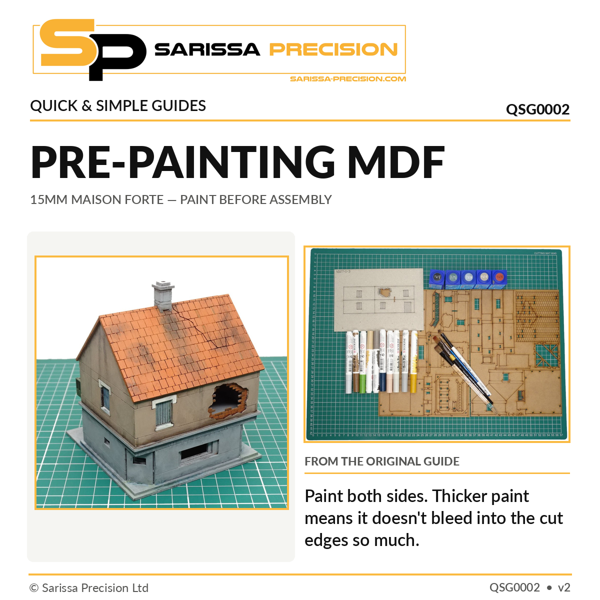 Pre-painting MDF guide - original Maison Forte model and painting materials
