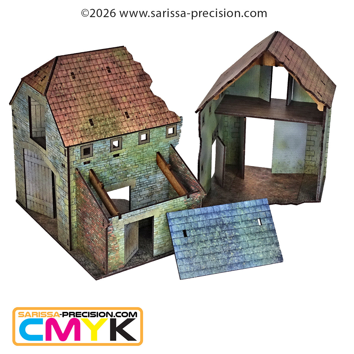 Grange des Trois Chenes (Stone Barn) (28mm) CMYK