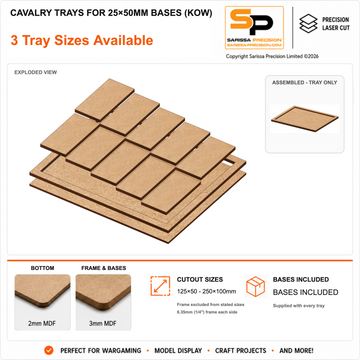 Cavalry Trays for 25×50mm Bases (KoW) gallery image 1