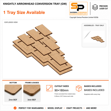 Knightly 6 Arrowhead Conversion Tray for 25×50mm Bases (GW) gallery image 1