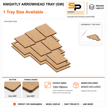 Knightly 6 Arrowhead Tray for 40×60mm Bases (GW) gallery image 1