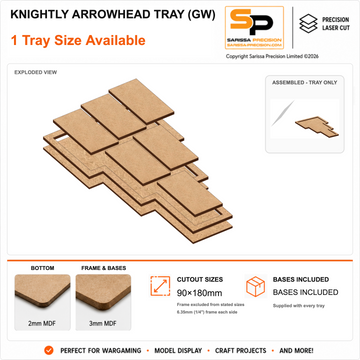 Knightly 6 Arrowhead Tray for 30×60mm Bases (GW) gallery image 1