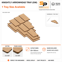 Knightly 6 Arrowhead Tray for 30×60mm Bases (GW) gallery image 1