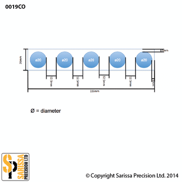 Custom 20mm Round Conversion Skirmish Tray 3mm wide Trim 5x1