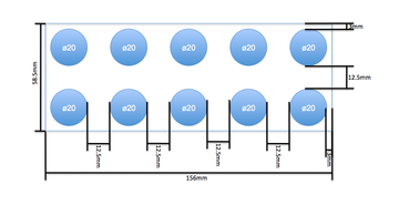 Custom 20mm Round Conversion Skirmish Tray 3mm wide Trim 5x2