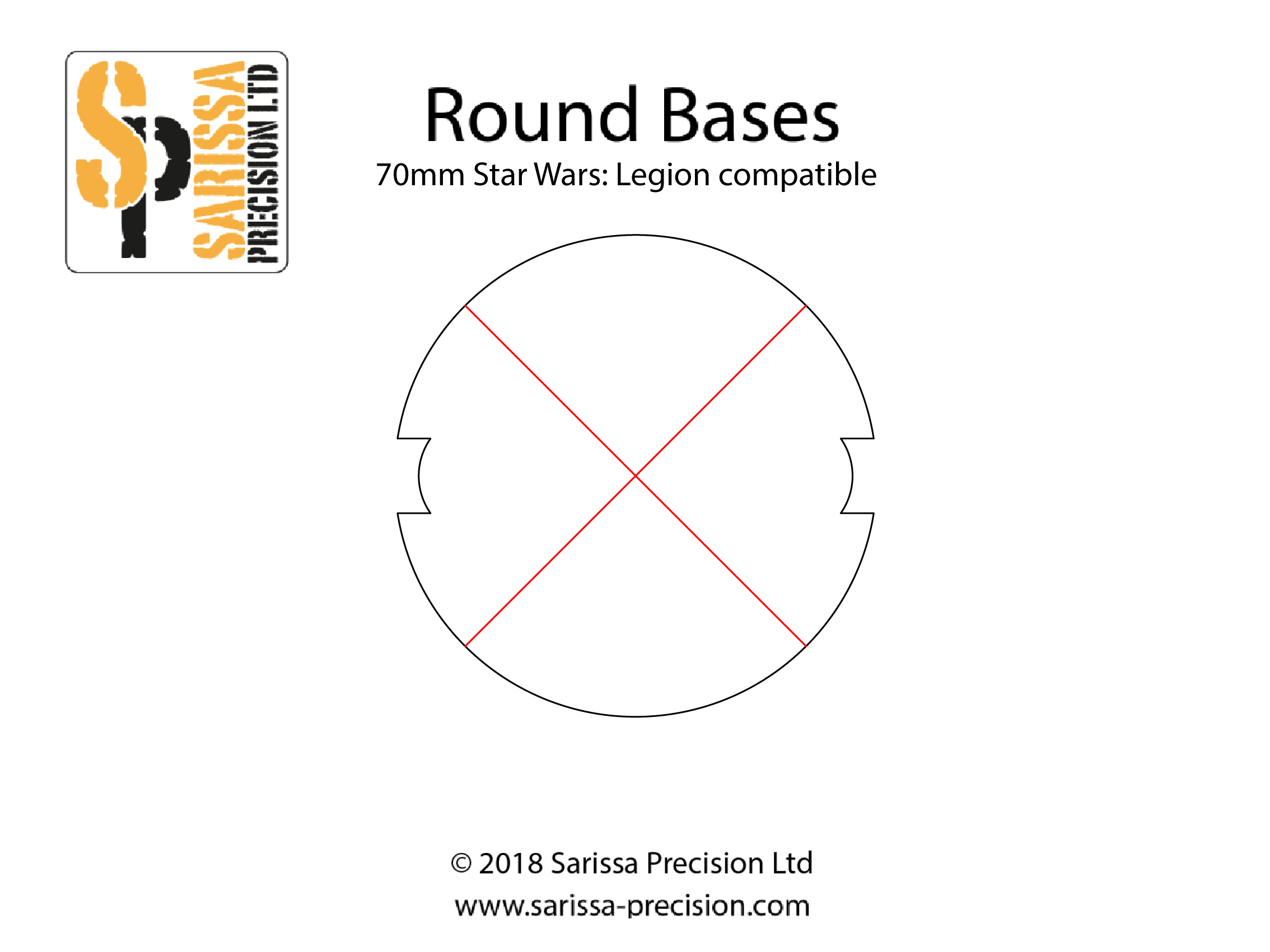70mm Round Base Pack with Cutouts (x 4)