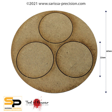 60mm Large Gun Team Base for 25mm round bases