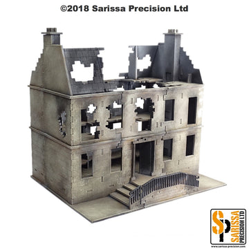 Destroyed European Residential Townhouse with Dormer