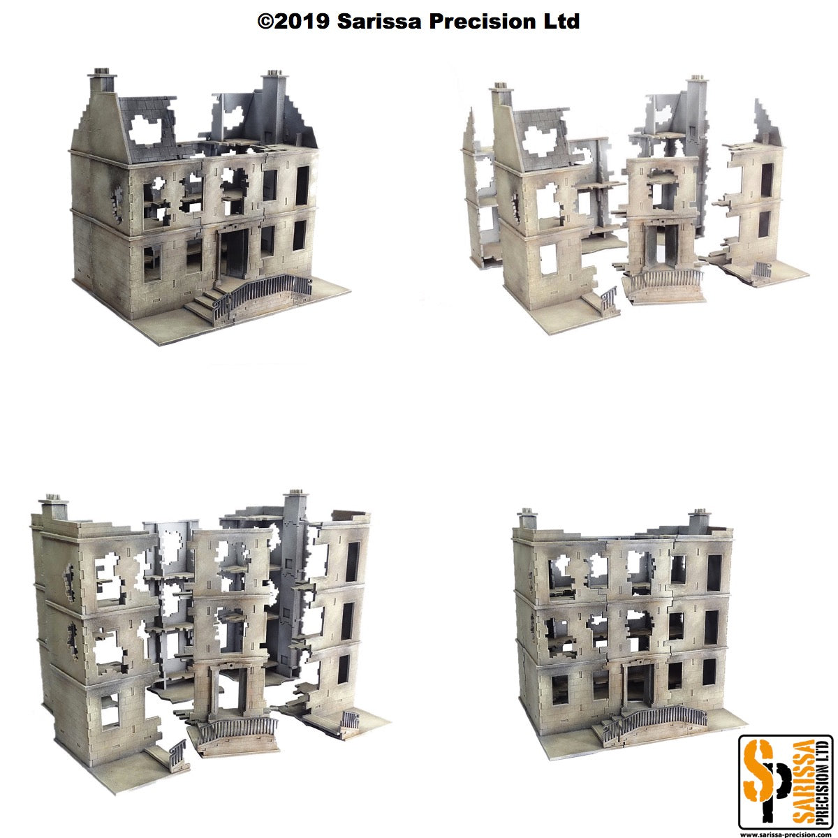 European Destroyed Townhouse Scenery Set (28mm)
