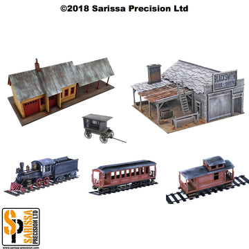 3.10 Old West Railroad Scenery Set