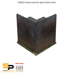 Stockade Corner Wall x2 (28mm)