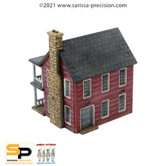 15mm North American - Planked House with Porch & Balcony