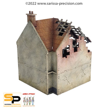 Destroyed Corner Terrace House (28mm)