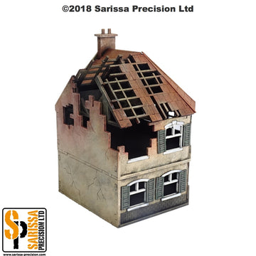 Destroyed Corner Terrace House - 20mm