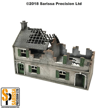 Destroyed Terrace Shops - 20mm