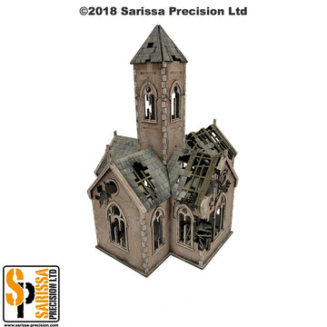 Destroyed Village Church - 20mm