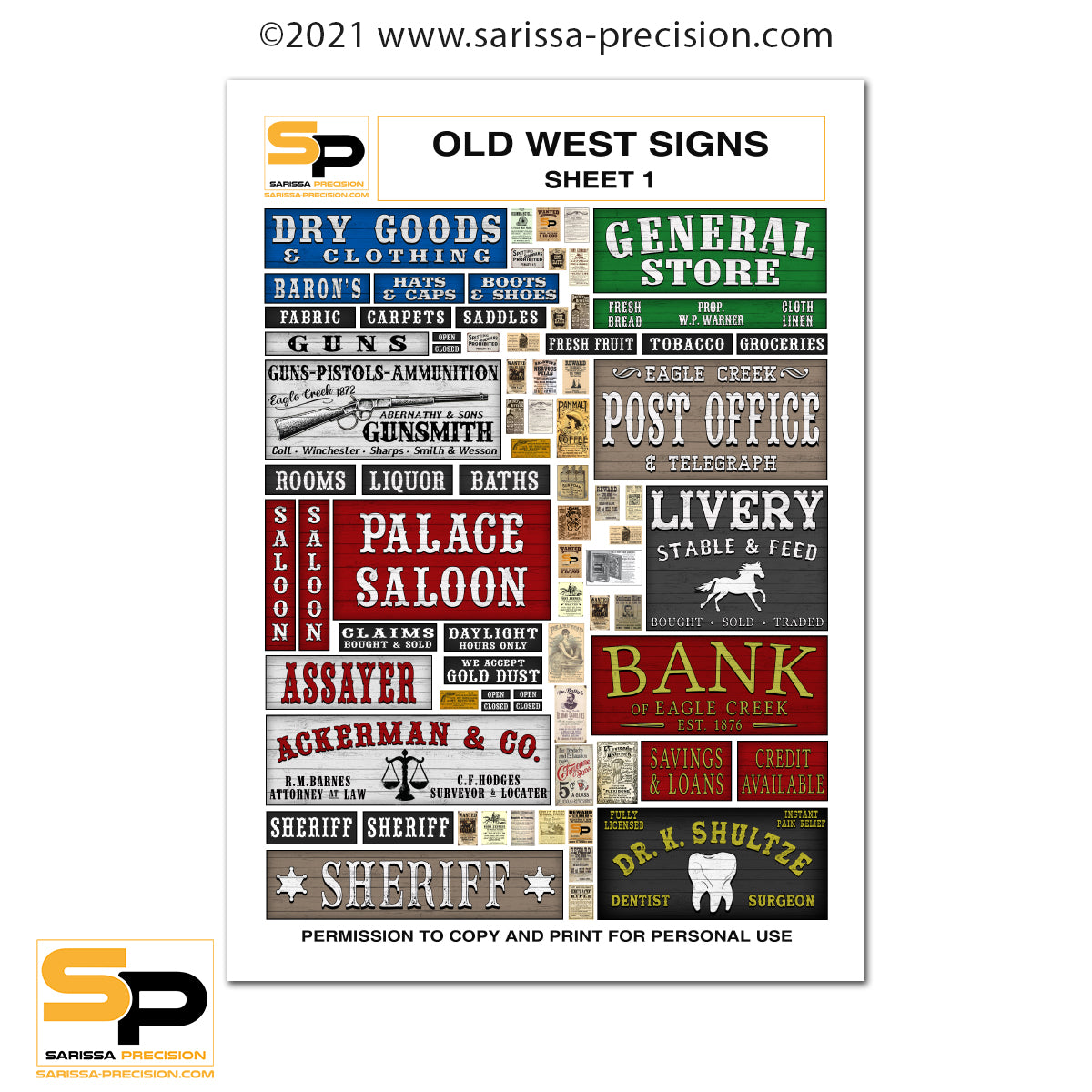 FREE: Wild West PDF Sign Sheet 1