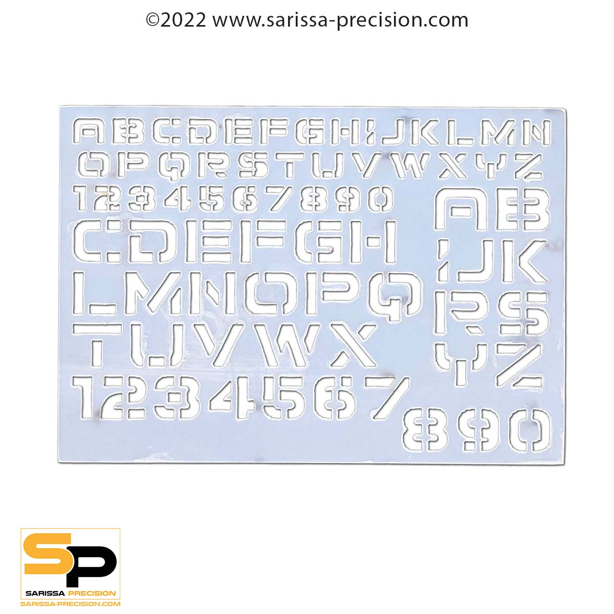 Sarissa Stencil System - Sci-fi Letter Font 5 - 10mm