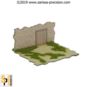 Mediterranean Village Wall With Door 10x10 (28mm)