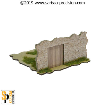 Mediterranean Village Wall With Door 10x10 (28mm)